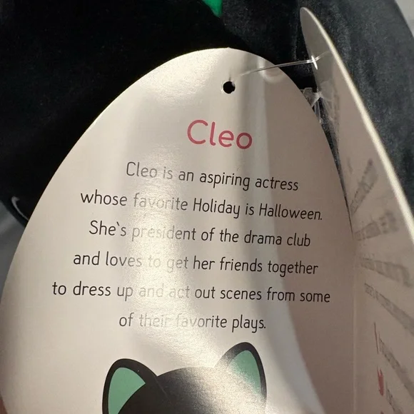 New Squishmallow Halloween Black & Green Cat Cleo, 12” Kellytoy 2019 - Picture 4 of 5